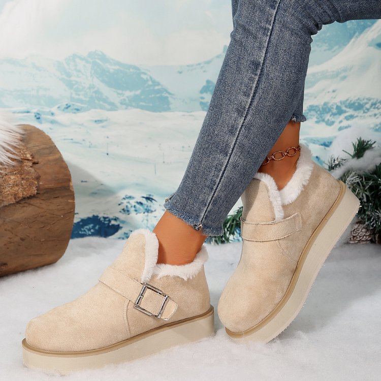 Buckle Flat Winter Snow Boots