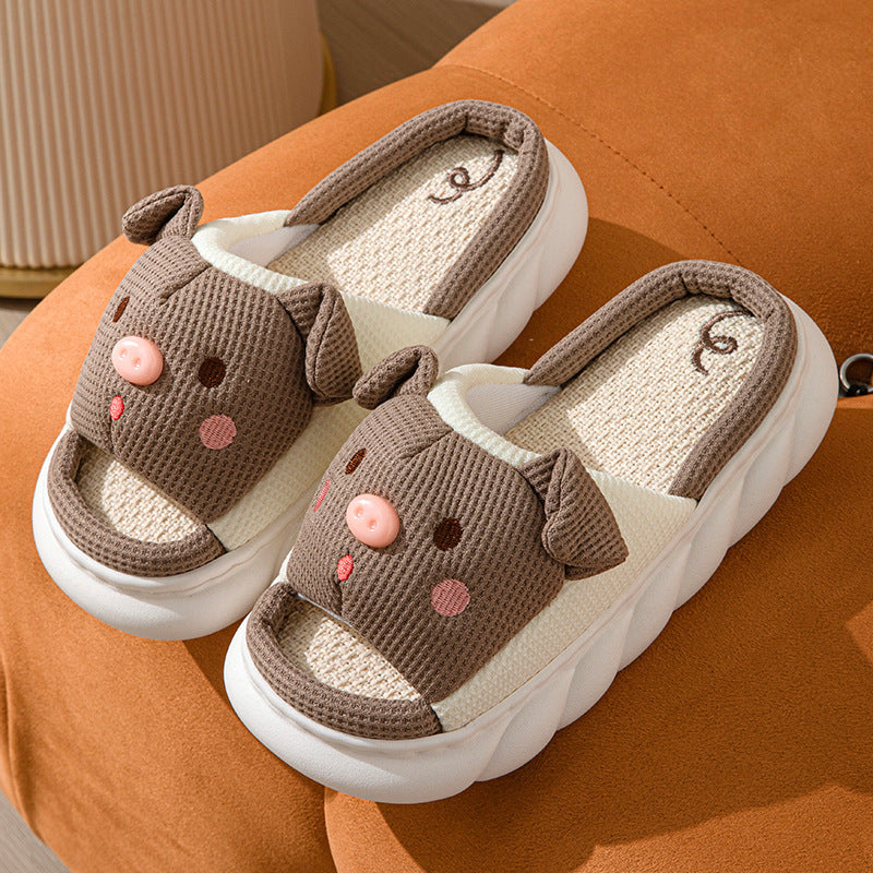 Piggy Couple Open Toe Slippers
