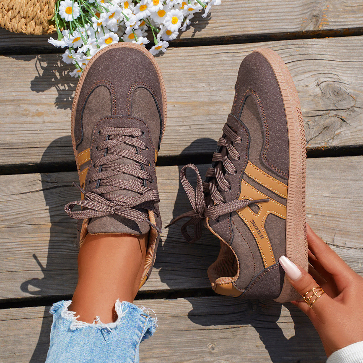 Flat Lace-up Non-Slip Shoes