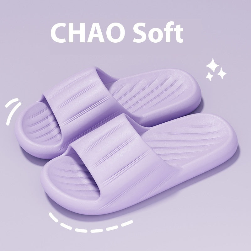 Striped Thick-Bottom Home Slippers