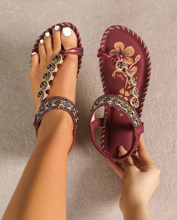 Bohemian Casual Rhinestone Sandals