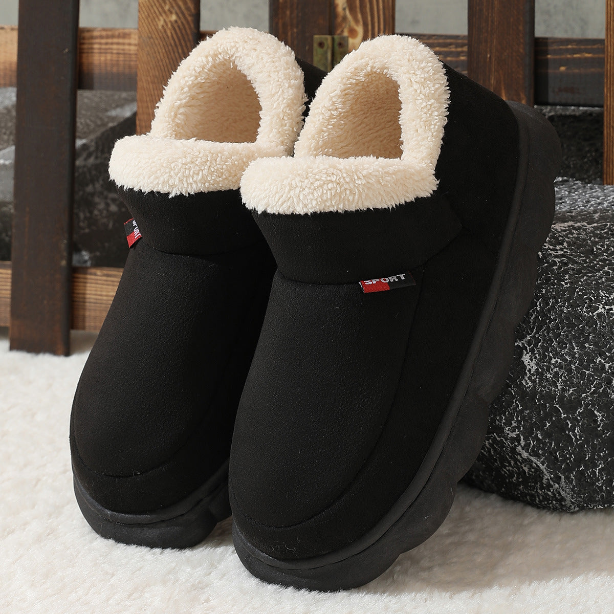 Plush Suede Winter House Shoes