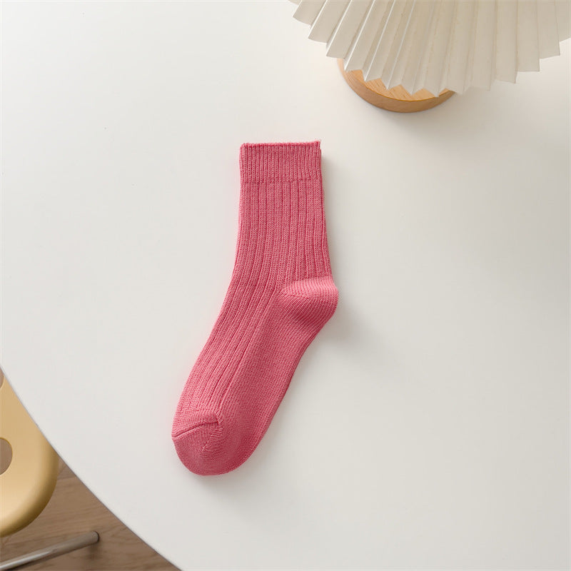 Thick Cotton Pink Bunching Socks