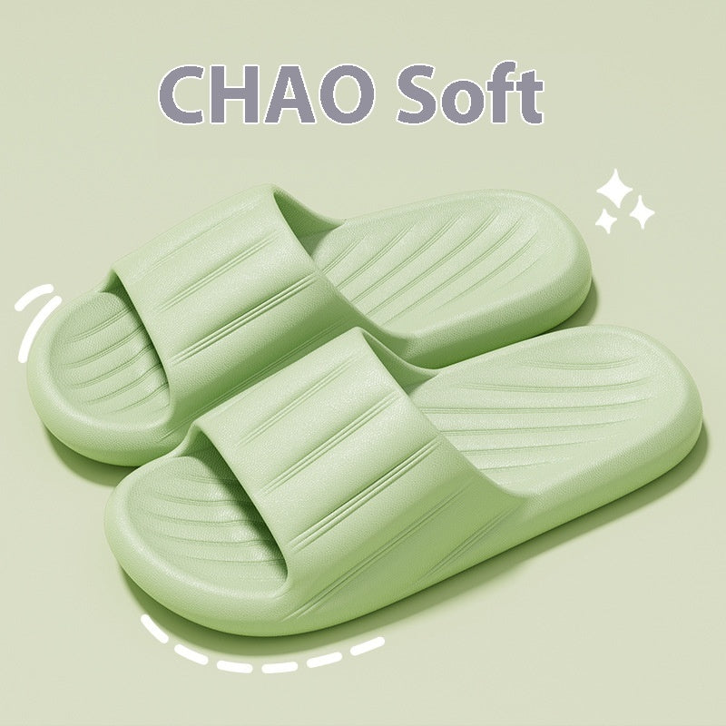 Striped Thick-Bottom Home Slippers
