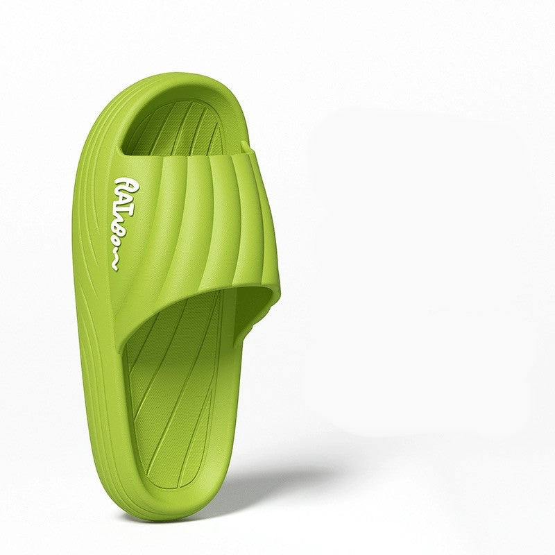Solid Stripe Thick-Soled Slippers