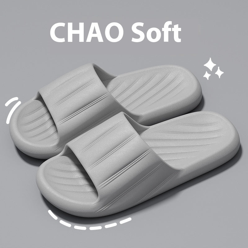 Striped Thick-Bottom Home Slippers