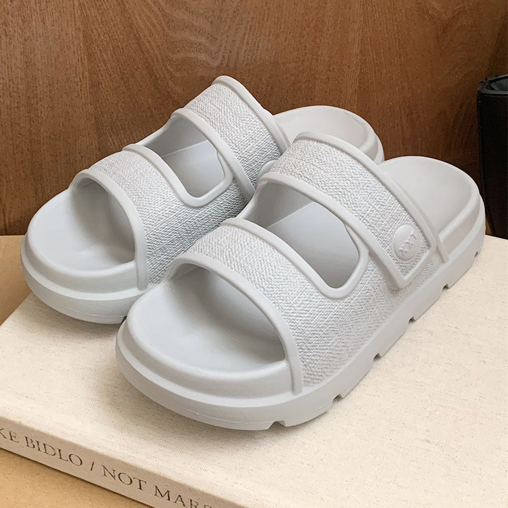 Double-Strapped Platform Beach Slippers