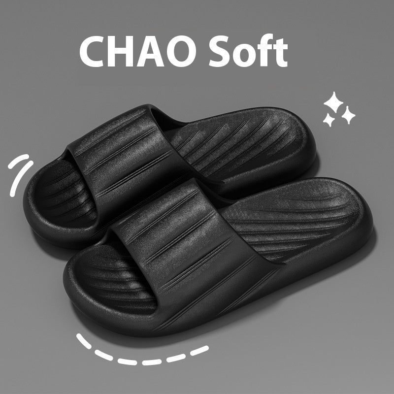 Striped Thick-Bottom Home Slippers