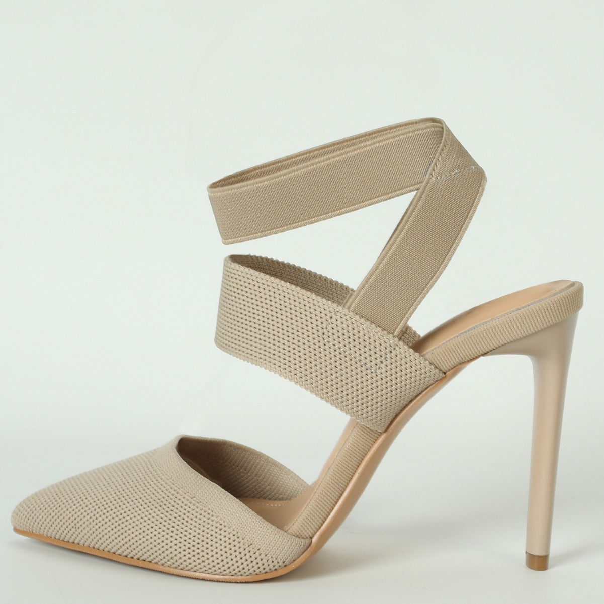 Closed-Toe Elastic Band High Heels