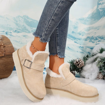 Buckle Flat Winter Snow Boots