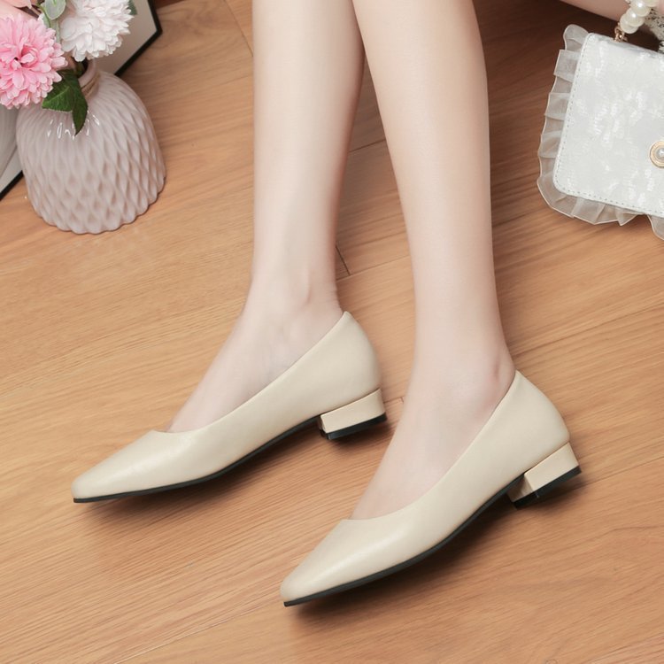 Chunky Heel Square Toe Shoes