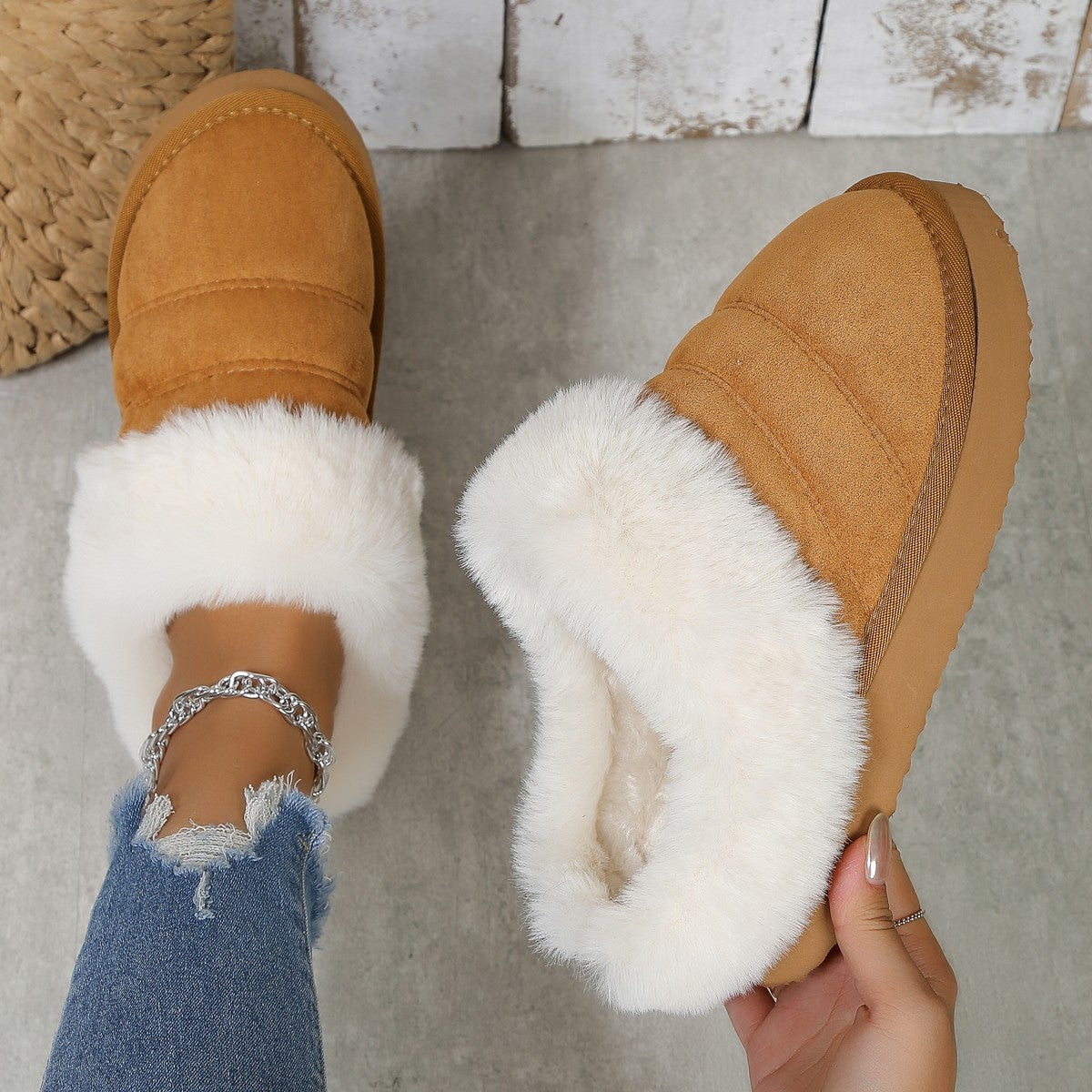 Thick-Soled Winter Plush Slippers