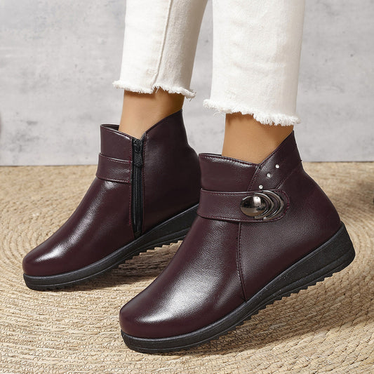 Fleece-Lined Cotton Winter Boots