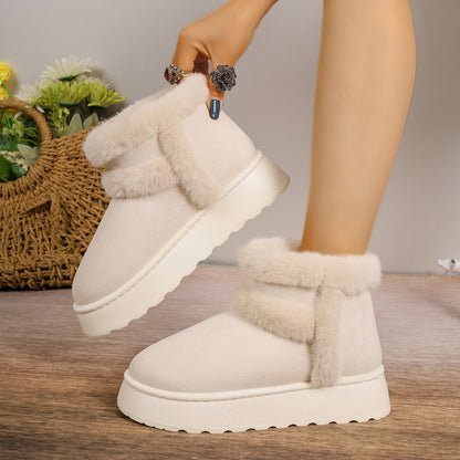 Fleece-Lined Casual Snow Boots