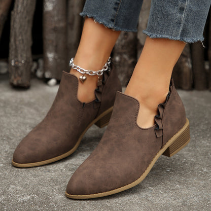 Flat Chunky Heel Martin Boots