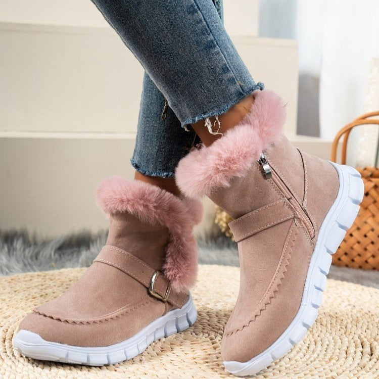 Plush Velvet Winter Ankle Boots