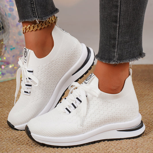 Plus Size Platform Mesh Sneakers