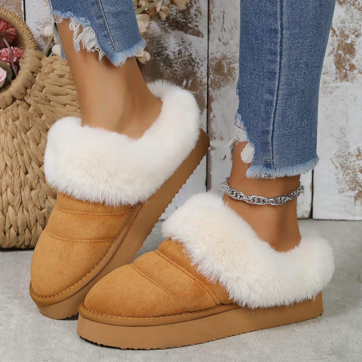 Thick-Soled Winter Plush Slippers