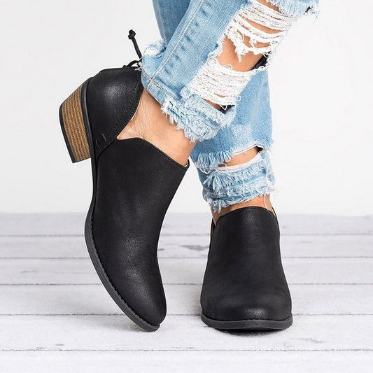 Retro High Heel Ankle Boots