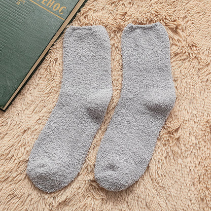 Solid color floor socks