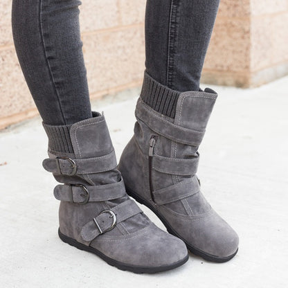 Strap Buckle Winter Boots