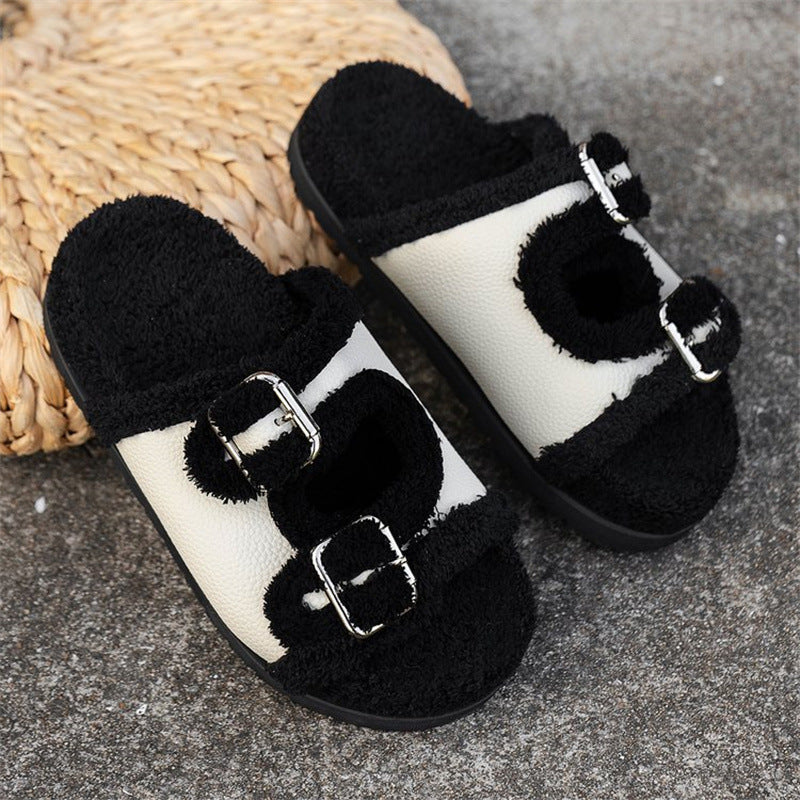 Thick Sole Lambswool Slippers