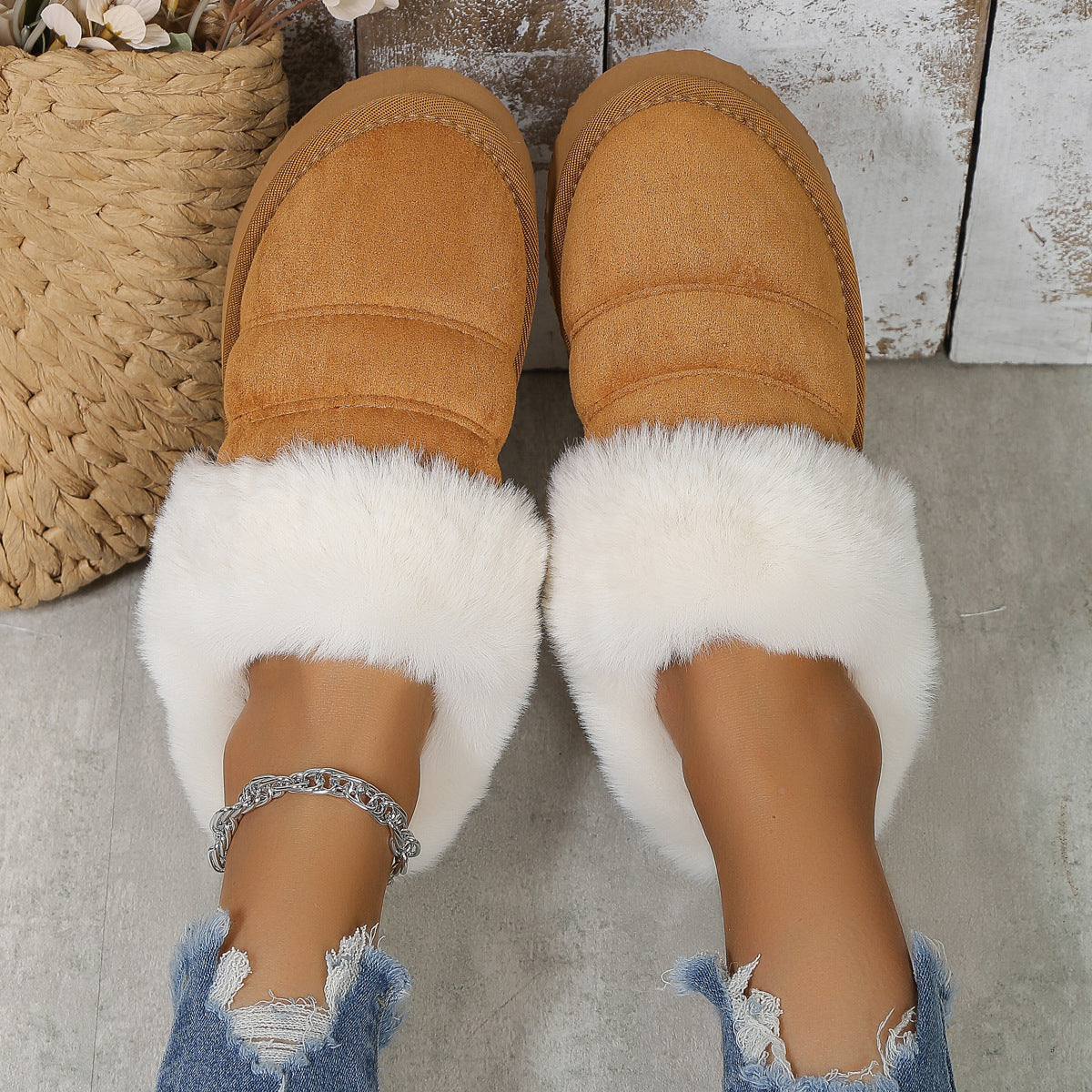 Thick-Soled Winter Plush Slippers