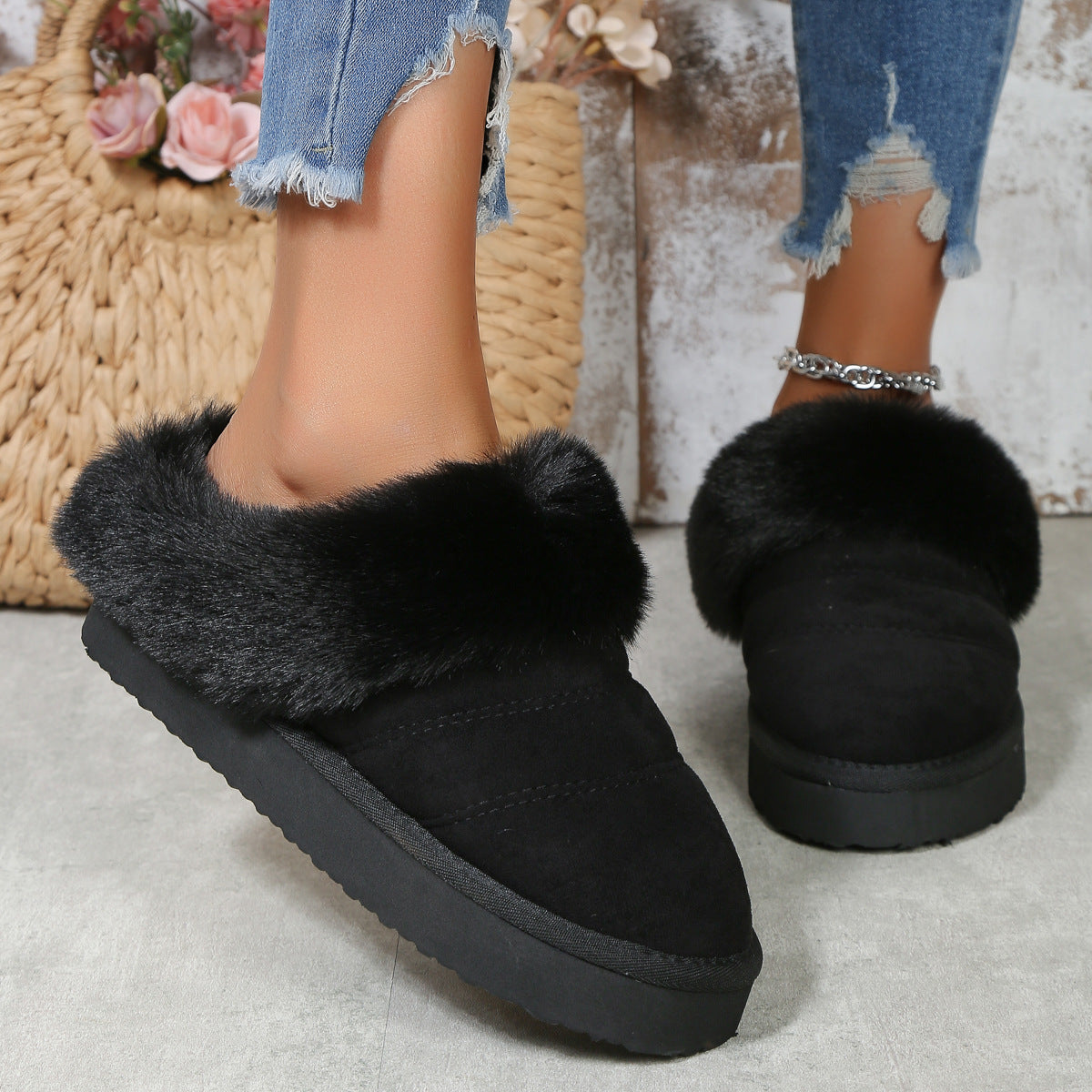 Thick-Soled Winter Plush Slippers