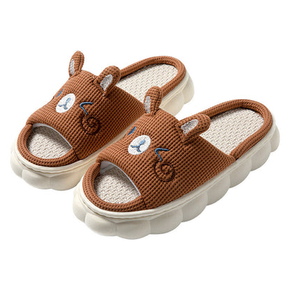 Cartoon Couple Open Toe Slippers