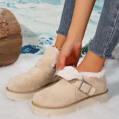 Buckle Flat Winter Snow Boots