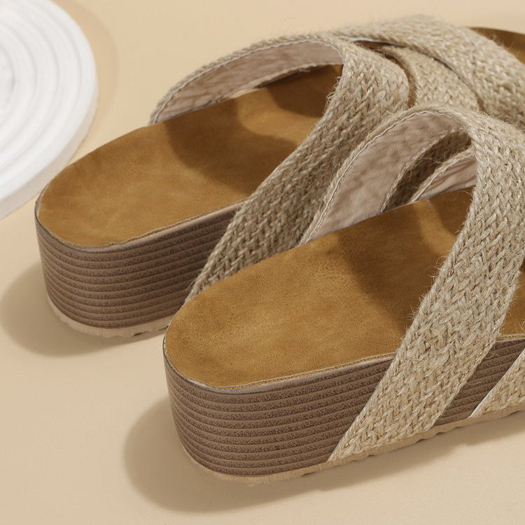 Woven Cross-Strap Beach Sandals