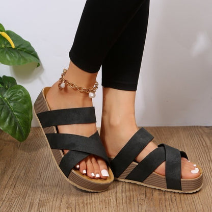 Woven Cross-Strap Beach Sandals