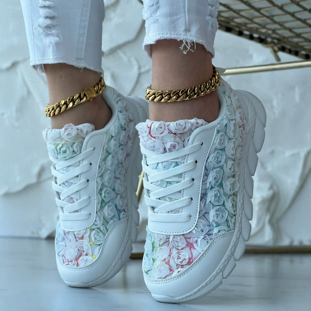 Rose Mesh Casual Sneakers