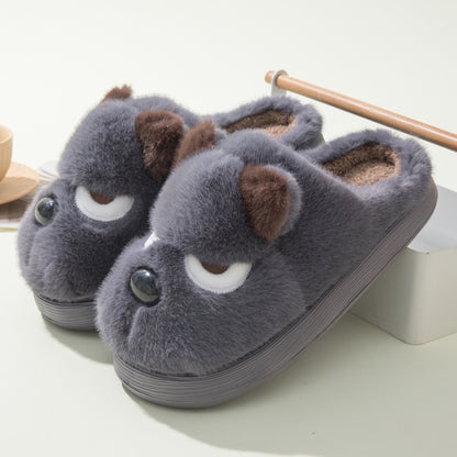 Cute Puppy Platform Cotton Slippers