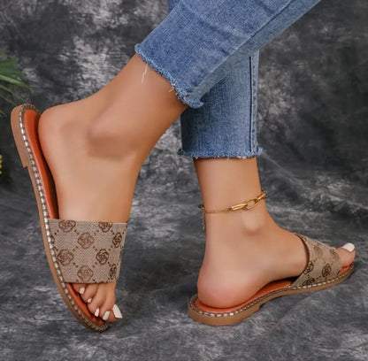 Flower Print Beach Sandals