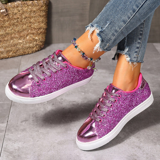 Plus Size Sequined Board Shoes