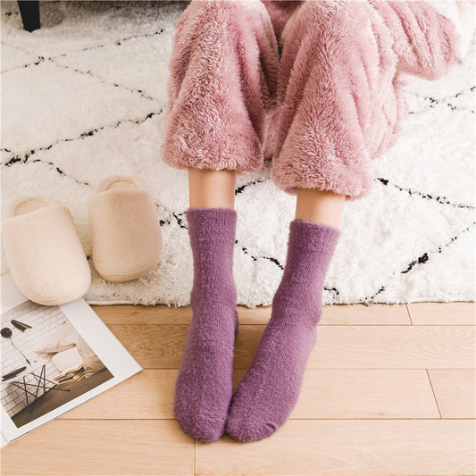 Thickened Mink Fur Mid-Calf Socks