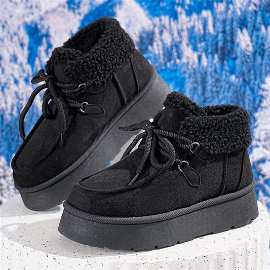 Fleece-Lined Thick Bottom Snow Boots