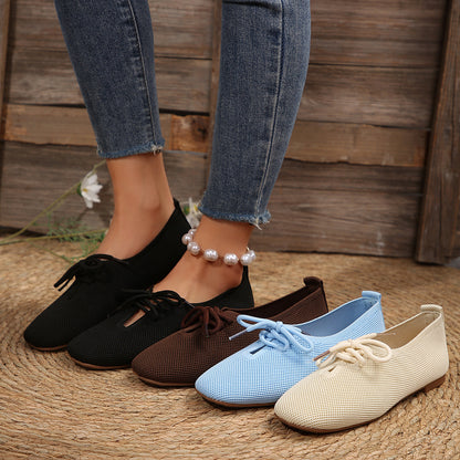 Lace-up Mesh Loafers