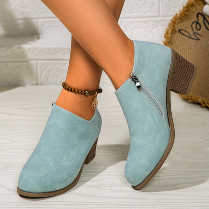 Chunky Heel Ankle Boots