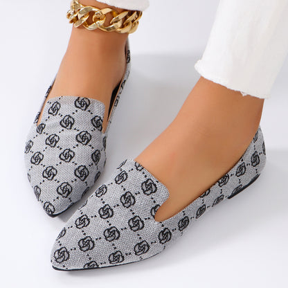 Rose Print Canvas Loafers