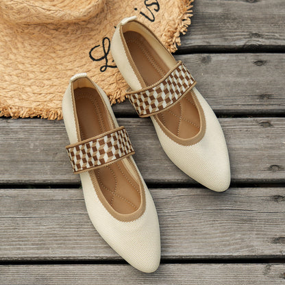 Striped Pointed Loafers