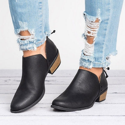 Retro High Heel Ankle Boots