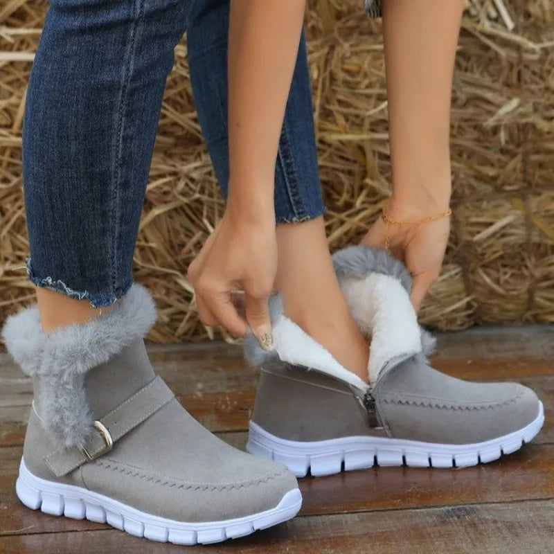 Plush Velvet Winter Ankle Boots