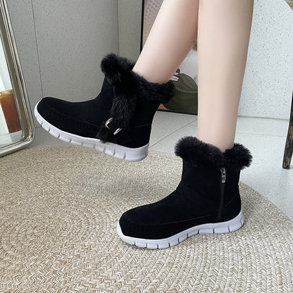 Plush Velvet Winter Ankle Boots