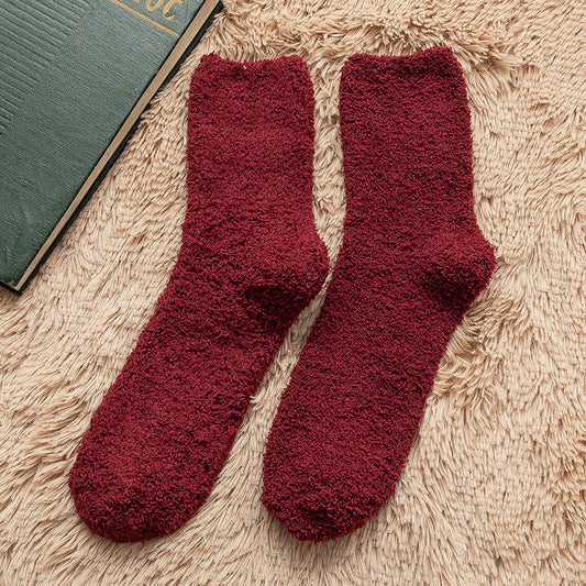 Solid color floor socks
