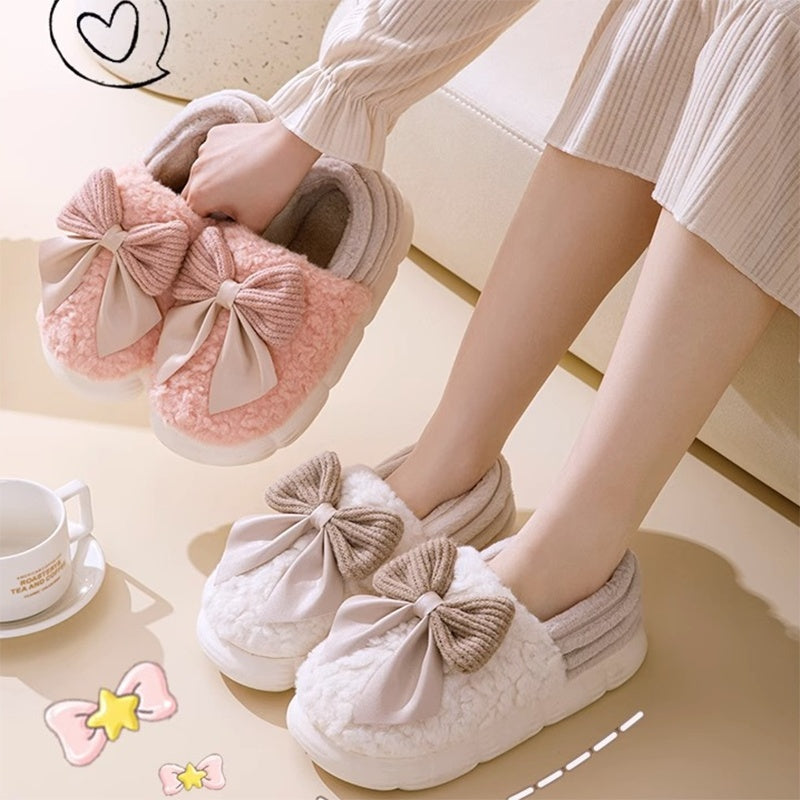 Big Bow Platform Slippers