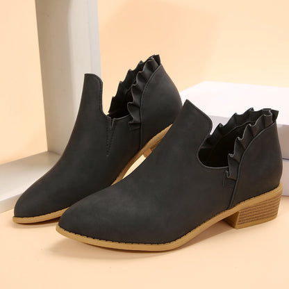 Flat Chunky Heel Martin Boots