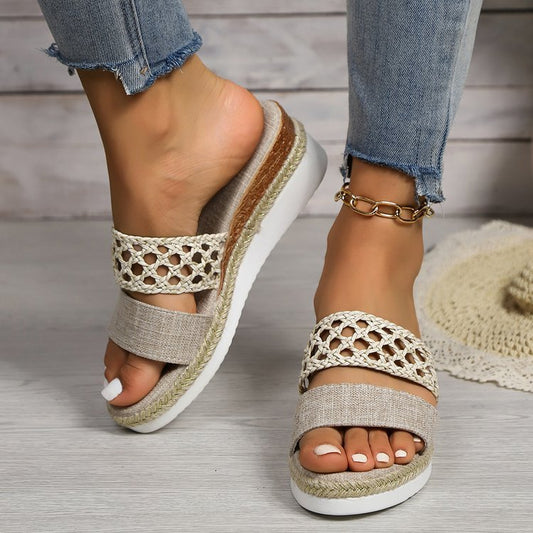 Rope Bottom Platform Sandals