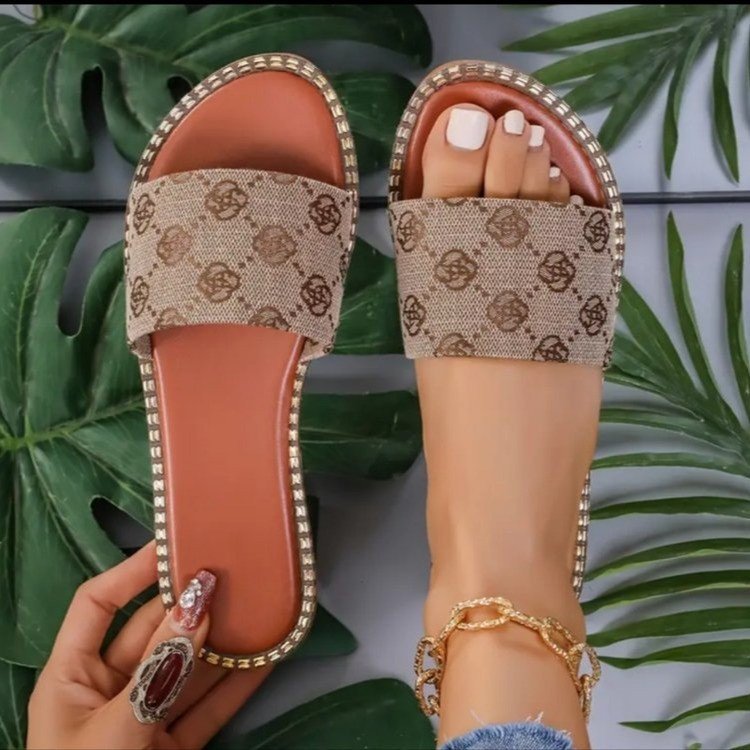 Flower Print Beach Sandals